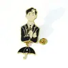 Insignia de retrato de dibujos animados personalizada de metal esmaltado con forma de colgante creativo broche actividades de animación alrededor de insignias personalizadas