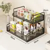 Estante de Almacenamiento de Escritorio, Organizador de Bocadillos, Organizador Multifuncional para Mesa de Comedor Encimera, Estante con Portavasos para Aparador