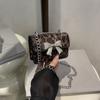 Mini Bolso Cuadrado con Lazo Pequeño 2025 Nueva Tendencia Otoño Retro Mini Cadena Estampado de Leopardo Bolso de Hombro Cruzado