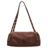 Bolsa de camurça sob o braço para mulheres, nova moda outono 2026, retrô, estilo para o trabalho, alta qualidade, bolsa de ombro única Maillard