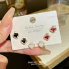 Pendientes exquisitos de oro de 18 quilates con circonita, tres pares, con pasadores de plata 925, pendientes sencillos y lujosos de alta gama para mujeres que van al trabajo