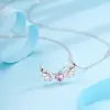 Collar de Plata de Ley S925 Incrustado con Piedras Preciosas Moradas Colgante Completo de Diamante Cadena para Clavícula de Lujo Accesible Forma de Corazón Lujo Accesible Sentido de Alta Gama