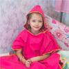 Toalha de banho de veludo dupla face de cor sólida Fabricante de Wuxi microfibra roupão de troca infantil com capuz para natação roupão quente