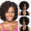 Peluca de moda europea y americana de venta caliente para comercio exterior transfronterizo, red elástica negra, rizo pequeño, cabello corto rizado, tocado