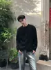 Suéter cárdigan de punto perezoso negro para hombre temporada Otoño Invierno Atuendo con vibra de esposo Atmósfera Ropa de punto Chaqueta casual