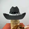 Fornecimento direto da fábrica transfronteiriça decoração de fita para chapéu de cowboy chapéu de feltro de ganga 100% lã Chapéu de cowboy de feltro de ovelha para o Carnaval Ocidental