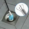 Limpador de Tubo de Esgoto, Pegador Flexível de Aço Inoxidável para Pegar Lixo e Cabelos, Recuperador de Alcance Profundo Tipo Pressão com Quatro Garras