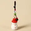 Llavero Colgante Tallado en Madera Hecho a Mano Creativo Pequeño Muñeco de Nieve Colgante para Bolso Árbol de Navidad Invierno Corazón de Niña Lindo