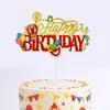 12 Peças Toppers de Bolo Tema Circo Animal Palhaço Decoração de Bolo Inserções Decoração de Aniversário Suprimentos para Festa