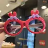 Óculos de sol fofos de princesa para meninas, proteção solar, com óculos de sol de coelho, novos óculos de sol de desenho animado para meninas com laço