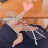 Gafas de Lectura Star Shine Elegantes y de Moda con Borde Recortado para Mujer, Gafas de Miopía Sin Montura de Alta Definición con Filtro de Luz Azul, Gafas de Lectura de Metal