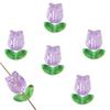 Pétalos de tulipán de vidrio con degradado colorido, hojas de flores, material de cuentas para bricolaje, pulseras, pendientes, accesorios de joyería