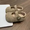 Sapatos Femininos Birkenstock Vazados Primavera Verão Novo Bebê Solado Macio Calçados para Caminhar Criança Pequena Mocassins Respiráveis Sapatos de Couro Estilo Britânico
