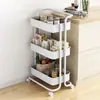 Cesta Portátil de Frutas y Verduras de Múltiples Niveles para el Hogar, Estante de Almacenamiento Simple con Ruedas Extraíble para Sala de Estar, Estante de Almacenamiento para Artículos de Baño