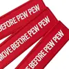 Em Estoque Amazon Bordado Fundo Preto Fundo Vermelho Texto Branco Remoção da Etiqueta Pré-Voo Chaveiro Venda Quente Transfronteiriça Mesmo Estilo