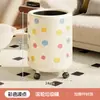 Papelera Grande para Sala de Estar y Dormitorio Papelera con Ruedas de Lunares Retro Hogareña de Gran Capacidad Móvil con Tapa Engrosada