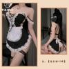 Fim de temporada lingerie sexy paixão empregada cosplay renda uniforme sedutor renda com cadarço camisola de empregada travessa terno