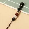 Chaveiro de Carro Pingente Flor de Ameixeira Madeira de Pêssego Cordão Semi-Acabado Tecido à Mão Fivela Viva Acessórios Argola Aberta Pregos de Chifre