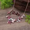 Pendientes y Collar con Flor de Esmalte Nuevos Transfronterizos Set para Mujer Moda Creativa Collar de Flores de Gama Alta