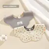Babero para bebé estilo ins coreano, suave y cómodo, tejido de algodón puro a doble cara, alto valor estético, babero para recién nacidos
