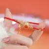 Bolsa de la Suerte Original Qianjia Plata Pura S999 Collar de Caballo Año Zodiacal Pulsera de Temperamento Pendientes de Ágata Roja Hong Jewelry