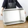 Bacia Quadrada de Aço Inoxidável Espessa Retangular Aprofundada Bandeja para Arroz Cozido no Vapor com Tampa Buffet Fast Food Bacia Bacia para Vegetais Bacia para Areia de Gato