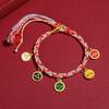 Pulsera de Cinco Deidades de la Riqueza estilo Tíbet Zakilam Cuerda Tejida a Mano de Thangka estilo Tíbet Pulsera de Pareja Año del Dragón Año de la Vida