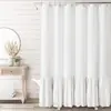 Suministro transfronterizo de falda de lino con volantes combinada con cortinas de ducha, cortinas divisorias de ducha para baño, cortinas de baño impermeables
