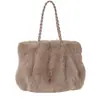 Nova Bolsa de Pelúcia para Mulheres, Bolsa de Ombro Transversal Plissada de Moda de Luxo em Pele Sintética de Raposa, Bolsa Tote de Pelúcia de Grande Capacidade