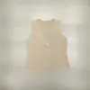 Tendência Europeia e Americana Estilo Botão-Decorado Tricô Outono Novo Versátil Slim-Fit Sem Mangas Colete Top para Mulheres Moda