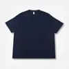 Camiseta de Manga Corta de Algodón Puro de Peso Pesado 320g, Camiseta Holgada de Cuello Redondo, Estilo Blanco Moderno para Hombre