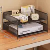 Estante de escritorio, caja de almacenamiento de archivos vertical compartimentada de metal, organizador y estante de almacenamiento de documentos para estación de trabajo de oficina