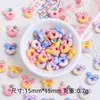 Mini Donut Colorido Brinquedo de Comida Desenho Animado DIY Arte de Unha Cola Creme Resina Pequenos Acessórios Material para Joias Saco Atacado