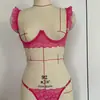 Nuevo Conjunto de Lencería Sexy de Tres Puntos Europeo y Americano Conjunto de Lencería Sexy Tentación Hueca