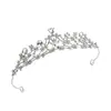 Tiara de Princesa Europeia e Americana Transfronteiriça, Coroas de Noiva, Tiaras de Flor de Pérola em Liga Metálica, Coroas de Cabelo para Festa de Feriado, Venda por Atacado de Acessórios de Cabelo