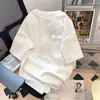 Atacado do Fabricante Masculino Retrô Manga Curta Solto Tendência Gola Redonda Estampado Meia Manga Camiseta Versátil Blusa Solta