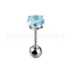 Brinco de Titânio F136 5A com Zircônia de Quatro Garras, Bola Redonda Integrada, Piercing de Osso da Orelha, Liga de Titânio G23, Fábrica de Joias para Piercing, Atacado