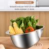 Acero Inoxidable 304 Grado Alimenticio Cocina Tazón para Lavar Arroz Lavabo para Lavar Verduras Escurridor de Frutas Colador de Arroz Perforado Fondo Inclinado Tazón Multiusos