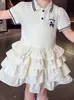 Vestido de Niña Verano 2026 Nuevo Estilo Estilo Academia Infantil Cuello Polo Vestido de Princesa Atuendo de Verano para Niñas Mayores Vestido de Pastel