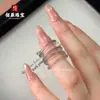 Anel de Ágata Calcedônia Material Natural de Cavalo Novo Estilo Chinês Anel Liso Açúcar de Uma Mordida Calcedônia Transparente de Gelo Alto Atacado