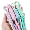 Bolsa de cuerda de nailon bicolor estilo miu cordón de doble hebra muñeca tejida a mano con cuerda colgante DIY decoración de bolsa colorida