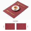 Fábrica Direct Supply Cloth Pattern Leather Placemat Home Hotel Western Placemat Tapete de mesa quadrado de dupla face Tapete impermeável à prova de óleo Tapete de isolamento térmico