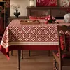Mantel Festivo Rojo Impermeable a Prueba de Aceite Lavable Resistente al Calor Cubierta de Mesa Modelo Nuevo 2026 Ambiente de Año Nuevo Mantel para Mesa de Café