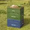Caja de Almacenamiento para Camping al Aire Libre con Apertura Lateral, Caja Plegable Extra Grande para Camping con Tapa de Madera, Caja de Almacenamiento Organizador de Maletero con Tapa