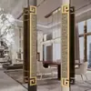 Maçanetas de Porta Esculpidas em Alumínio com Padrão de Nuvem em Novo Estilo Chinês, Personalizáveis, Projetadas de Forma Inteligente e com Design para Hotéis e Vilas, com Escultura em Bronze Antigo