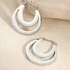 Pendientes de Acero Inoxidable Francés Estilo Metálico Transfronterizo Chapados en Oro de 18K Geométricos Normcore Versátiles Pendientes de Alta Gama Venta al por Mayor