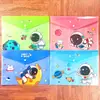 Bolsa de Arquivo A4 com Botão de Pressão Desenho Animado Fofo, Bolsa de Armazenamento para Provas e Cadernos de Aluno, Bolsa de Papelaria com Vários Padrões e Cores