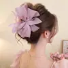Presilha de Cabelo com Laço de Renda para Mulheres 2025 Novo Estilo de Alta Qualidade Elegante Presilha Jacaré Acessórios de Cabelo para a Parte de Trás da Cabeça