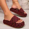 Pantuflas Exportación Talla Grande Pantuflas de Mujer con Suela Gruesa 2024 Nuevas Pantuflas Casuales de Mujer con Plataforma Bordadas de Flor de Ciruelo