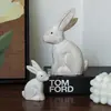 Adornos de Conejo de Madera Vintage Transfronterizos Nórdicos para Sala de Estar, Mesa, Aparador de Vino, Mueble de TV, Entrada y Decoración del Hogar